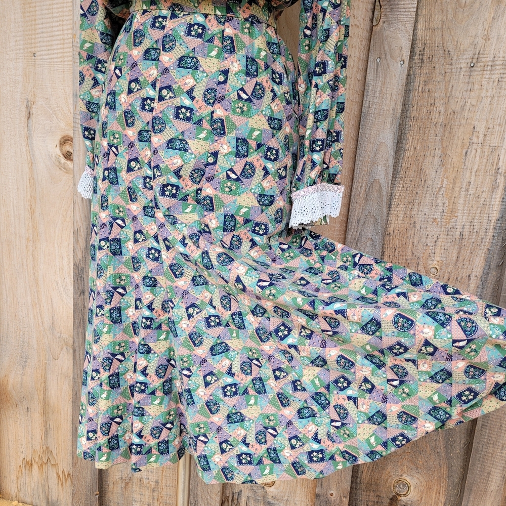 Vintage Handmade Patchwork Cottagecore Prairie Dr… - image 6